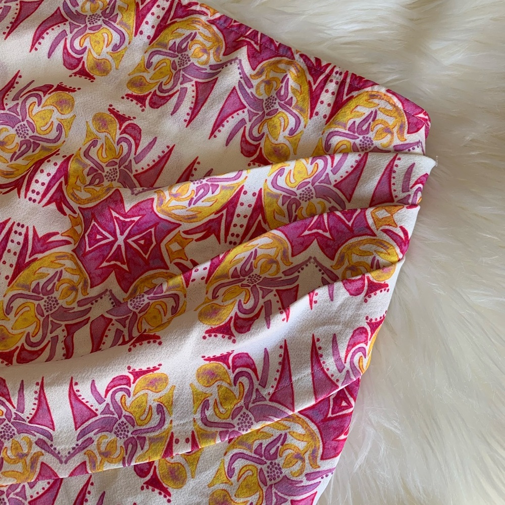 Sabo skirt XS adorable pink and yellow printed skirt nwot - Picture 6 of 7